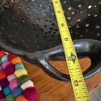Vintage Metal & Ceramic Colanders w Artisanal Felt Accessories