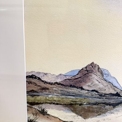 Professionally Matted & Framed Original Watercolor Landscape Painting