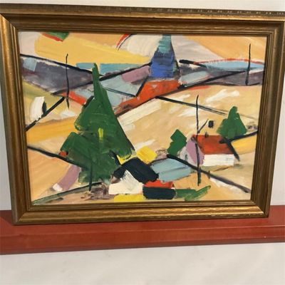 June Andres Framed Oil on Canvas Painting Artwork