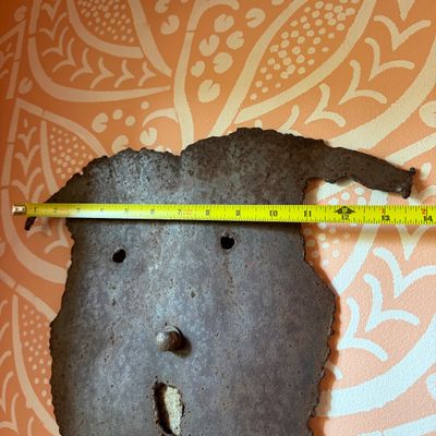 Primitive Rustic Metal Wall Art Sculpture w Weathered Iron Patina