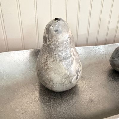 “Article” Aluminum Tray w Set of 4 Sculptural Ceramic Pears