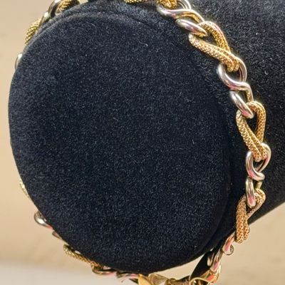 14k Gold Two Toned Harry Manson Schmidt Chain Bracelet