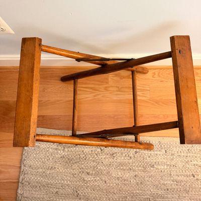 Antique Wooden Folding Luggage Rest / Suitcase Stand