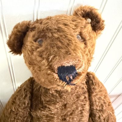 Antique Steiff Mohair Teddy Bear 12" Original Metal Button in Ear