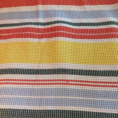 Marimekko Paraati Multicolor Striped Cotton Beach Towel by Fujiwo Ishimoto, 35” × 72”