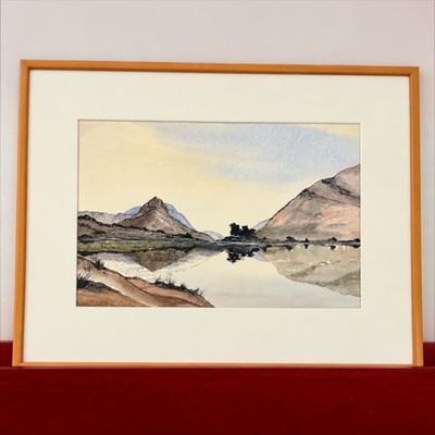 Professionally Matted & Framed Original Watercolor Landscape Painting