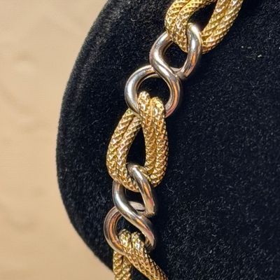 14k Gold Two Toned Harry Manson Schmidt Chain Bracelet
