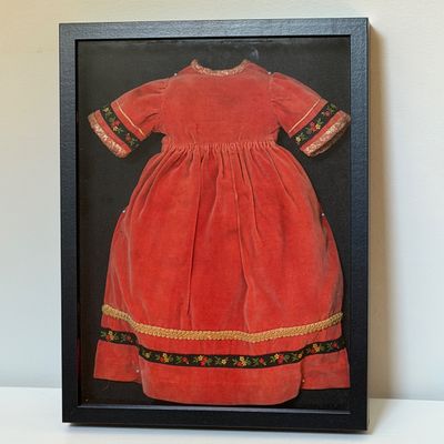 Vintage Childs Dress Mounted in Shadow Box Frame