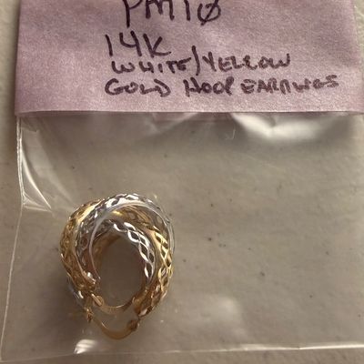 14k Gold Mesh Two Toned Earrings