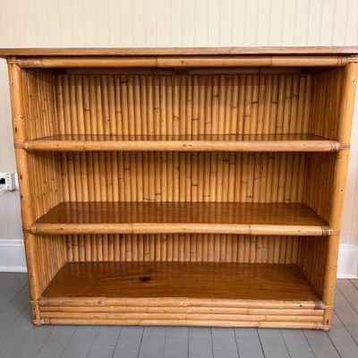 Vintage Bamboo & Wood 3-Tier Bookshelf