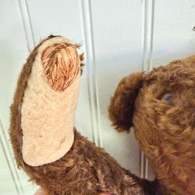 Antique Steiff Mohair Teddy Bear 12" Original Metal Button in Ear