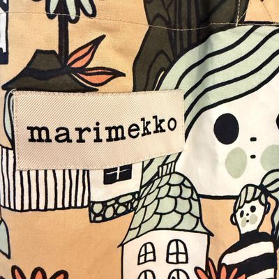 Lot of 2 Marimekko Bags - Marikylä (Mari Village) Fabric Tote + Kaika Mini Unikko Pouch