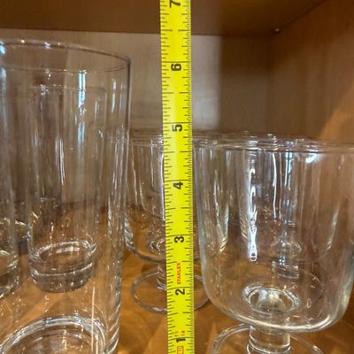 Lot of 21 Glassware – Heavy-Bottom Highball Tumblers & Stemmed Drinking Glasses