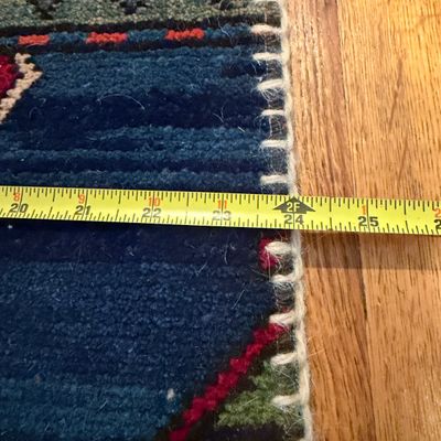 Multicolored Patchwork Rug Runner with Geometric Tribal Patterns w Rug Pad