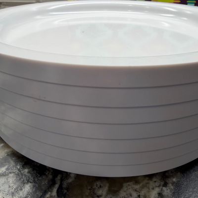 Lot of Colorful Plastic Kitchenware, Larry Laslo Ice Bucket, Serving Plates and Patterned Glasses