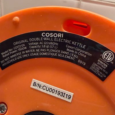 Cosori Electric Kettle 1.8 Quart Tested