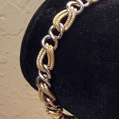 14k Gold Two Toned Harry Manson Schmidt Chain Bracelet