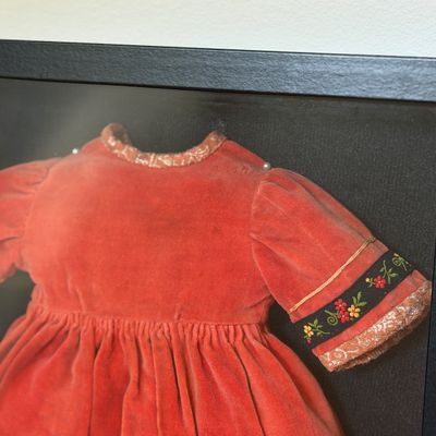 Vintage Childs Dress Mounted in Shadow Box Frame