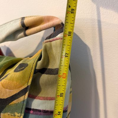 Iro Design Abstract Multicolor Printed Fabric Shoulder Bag with Long Strap