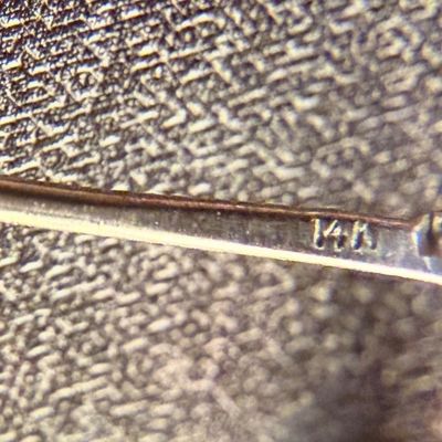 Vintage 14K White Gold Estate Brooch Pin