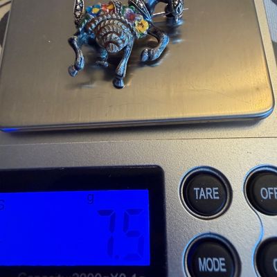 Vintage Maison Behar Sterling Silver Enamel & Marcasite Donkey Brooch