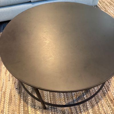 Modern Black Metal Coffee Table, Contemporary Minimalist Design