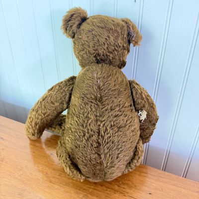 Antique Steiff Mohair Teddy Bear 12" Original Metal Button in Ear