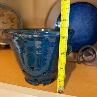 Lot of Signed Studio Pottery Bowls, Blue and Green Glazed Ceramics