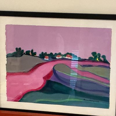 TWO Professionally Framed Alina Wergaard Watercolor Landscape Artworks