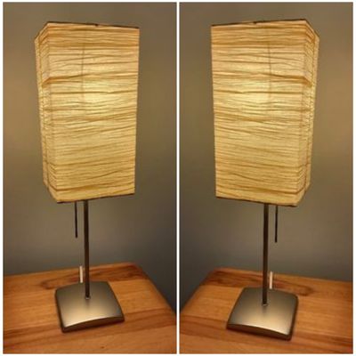Pair of Modern Table Lamps w Metal Base