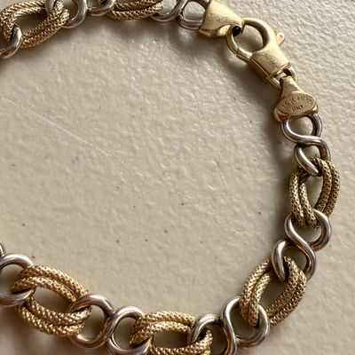 14k Gold Two Toned Harry Manson Schmidt Chain Bracelet