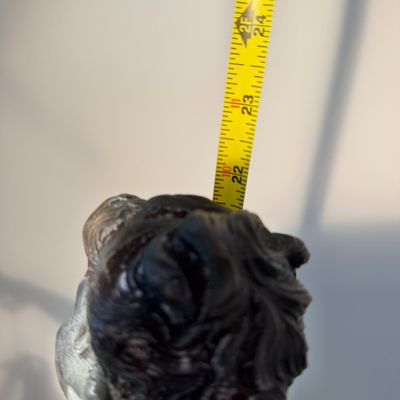 Classical Bronze-Finish Boy Sculpture on Stone Base