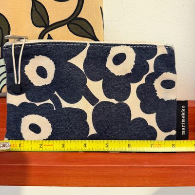 Lot of 2 Marimekko Bags - Marikylä (Mari Village) Fabric Tote + Kaika Mini Unikko Pouch