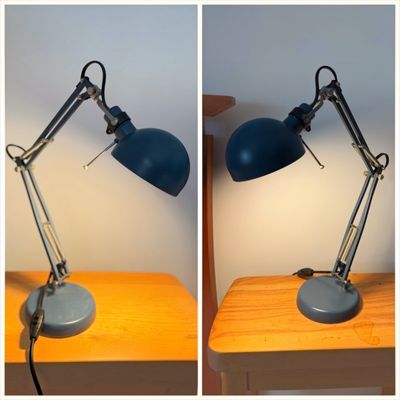 Pair of IKEA FORSÅ Blue Adjustable Metal Desk Lamp