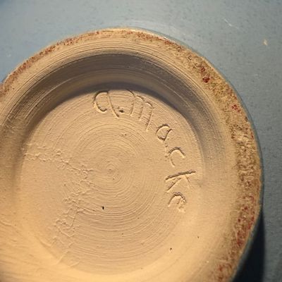 Signed Studio Art Pottery Bowl & Hand-Painted Floral Art Glass Vase, Unique Artisan Pieces