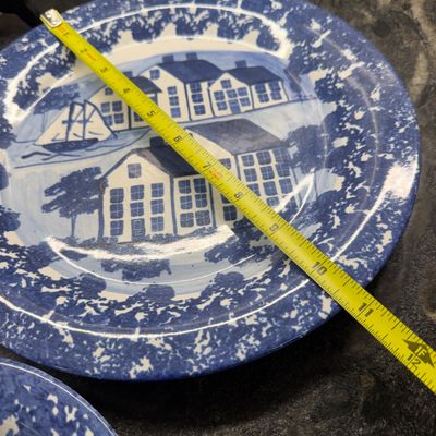 Lot 5 Coastal Ceramic Plates & Crock Sailboat Seaside Village Designs