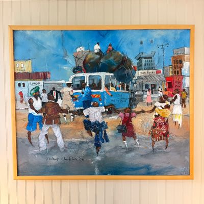 Henry Tayali Signed Original Oil on Canvas, 2006, Zambian Artist, Framed Painting