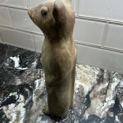 10" Tall Mouse Cast Stone Sculpture Figurine