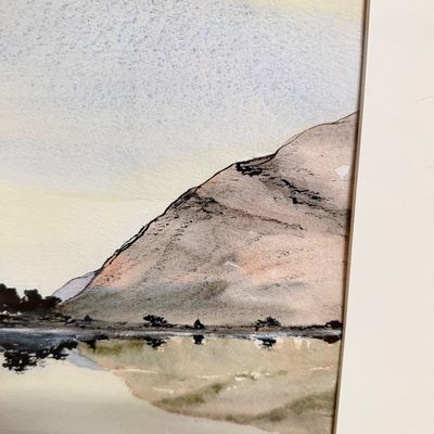 Professionally Matted & Framed Original Watercolor Landscape Painting
