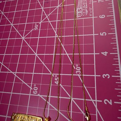 14k Yellow Gold Cartouche Handmade Egyptian Necklace & Pendant