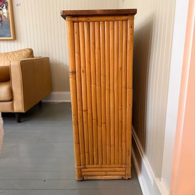 Vintage Bamboo & Wood 3-Tier Bookshelf
