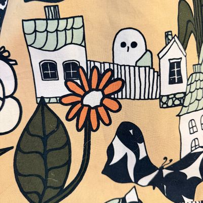 Lot of 2 Marimekko Bags - Marikylä (Mari Village) Fabric Tote + Kaika Mini Unikko Pouch