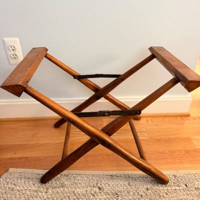 Antique Wooden Folding Luggage Rest / Suitcase Stand