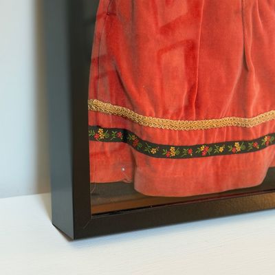 Vintage Childs Dress Mounted in Shadow Box Frame