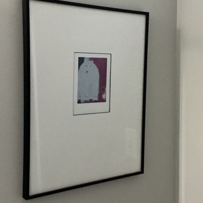 Two Framed Jimmy Wright Signed Abstract Minimalist Animal Artworks
