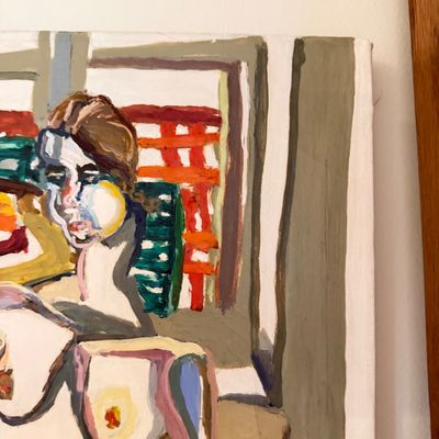 Emisela Hart Signed Abstract Figurative Painting Oil on Canvas