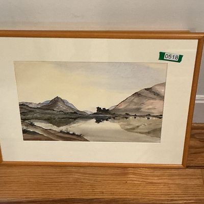 Professionally Matted & Framed Original Watercolor Landscape Painting