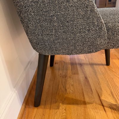 Set of 4 ROOM & BOARD Upholstered Dining Chairs, MCM-Inspired Vintage Style Tweed Upholstery
