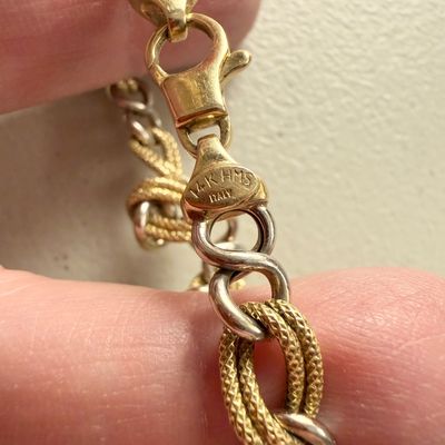 14k Gold Two Toned Harry Manson Schmidt Chain Bracelet
