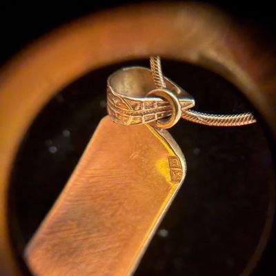 14k Yellow Gold Cartouche Handmade Egyptian Necklace & Pendant
